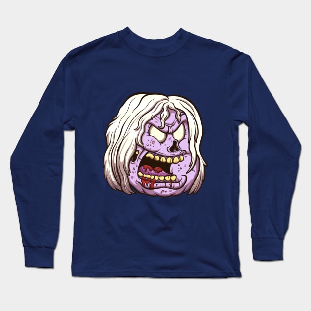 Female Zombie Head Long Sleeve T-Shirt by TheMaskedTooner